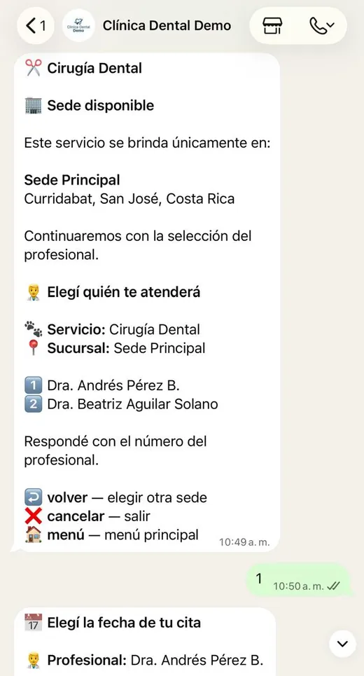 Chat: el cliente elige el profesional
